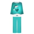 thumbnail image 4 of Pisexur Pyjamas de Noël pour Femmes Ensemble Deux Pièces Tendance Vacances Verres à Vin Rouge Imprimé Pjs Décontractés Manches Longues Col Rond Hauts Pantalons de Pyjama Vêtements de Nuit, 4 of 4