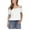 White(NEW), variant on Patlollav 2025 Womens Fashion Casual Solid Color Shoulder Leakage Pullover Short Sleeve Tops