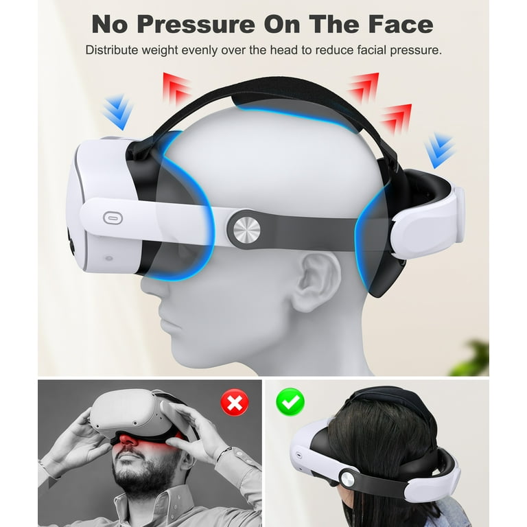 QQV Head Strap for Oculus Meta Quest 3/3S/Quest 2, Adjustable