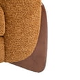 thumbnail image 5 of GDF Studio Nate Boucle Upholstery 3-seater Sofa, Rounded Design with Solid Wood Wedge Legs, Plush Cushions, Caramel, 5 of 8