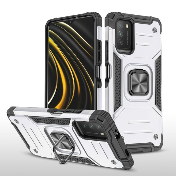 Funda de teléfono para Poco M3 de Uso Rudo Shock color + Mica de Cristal
