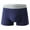 Dark Blue, variant on Plebaso Cotton Boxer Briefs for Men Short Leg Breathable Boxers Mens Soft Underwear with Elastic Waistband