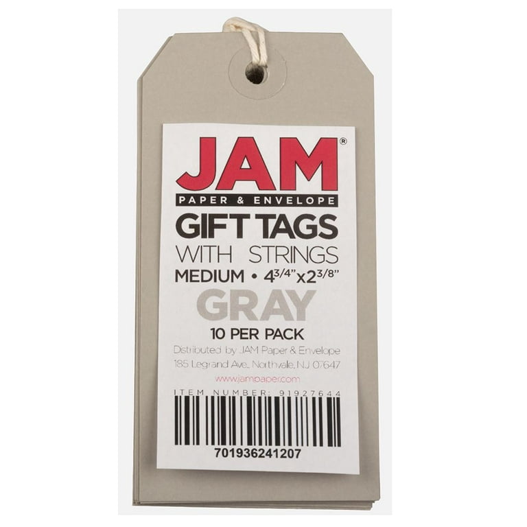 JAM PAPER Gift Tags with String, Medium, 4 3/4 x 2 3//8, Orange