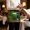 Green, variant on Open Window Waitress Apron with 3 Pockets, Country Farmhouse Garden Botanical Pavilion Server Aprons Waterproof Kitchen Restaurant Half Waist Apron for Men Women