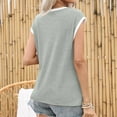 thumbnail image 5 of ATOYSOY Women's Loose Tank Tops Beach Sleeveless Trendy Tees V Neck Casual Workout Versatile Summer Camisole Girls Retro Solid Color Block Gray XL, 5 of 7