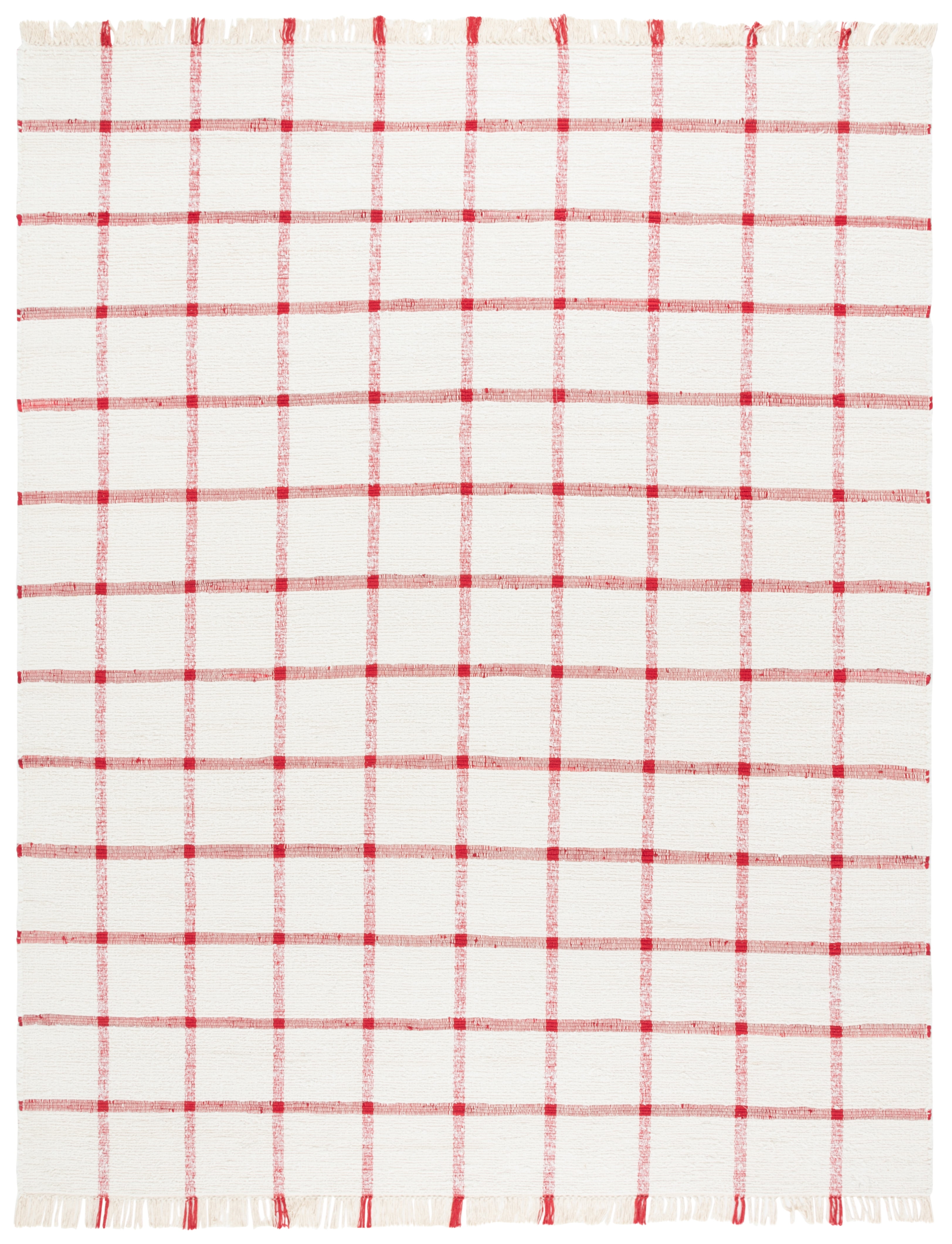 Safavieh Montauk Bevin Checkered Area Rug, Ivory/Red, 9' x 12'