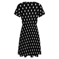 thumbnail image 5 of Small Dots Pattern Dress Fashion Beach Short Sleeve Dresses Female Party Printed Sundress, 5 of 7