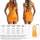 thumbnail image 2 of Falda Mini vestido con cuello en V y espalda descubierta para mujer, vestido ajustado sin mangas, traje de vacaciones Kuymtek Amarillo T S para Mujer, 2 of 9