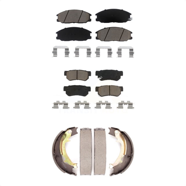 Transit Auto Front Rear Ceramic Brake Pads and Parking Shoes Kit for Car 2001-2006 Hyundai Santa Fe KCN-100156