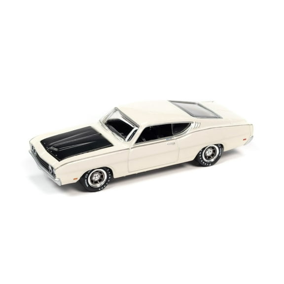 1969 Ford Torino Talladega, Wimbledon White - Johnny Lightning JLSP222 - 1/64 scale Diecast Car