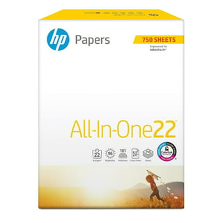 HP Printer Paper, All in One22, 8.5 x 11 Paper, 22lb, 96 Bright, White - 5  Reams / 2,500 Sheets (207000C) 