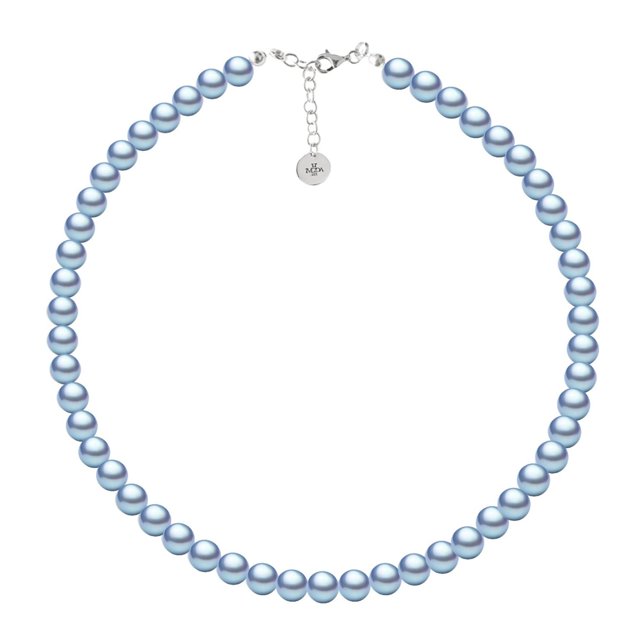 Collar Perlas de Cristal Austriacas Zvezda Plata 0.925 Mujer azul Unitalla
