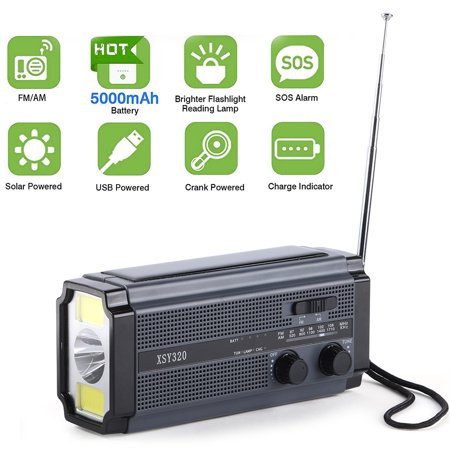 Mymisisa Solar Hand Crank Emergency Radio Flashlight Reading Light AM ...