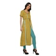 thumbnail image 3 of Moomaya Printed Front Slit Dresses For Women Short Sleeve Kurti Summer Wear, 3 of 6