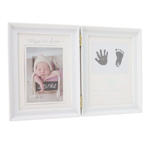 YUMILI Baby Handprint Footprint Kit Plastic and Density Board Rustic Attractive Decorative Newborn Print Frames