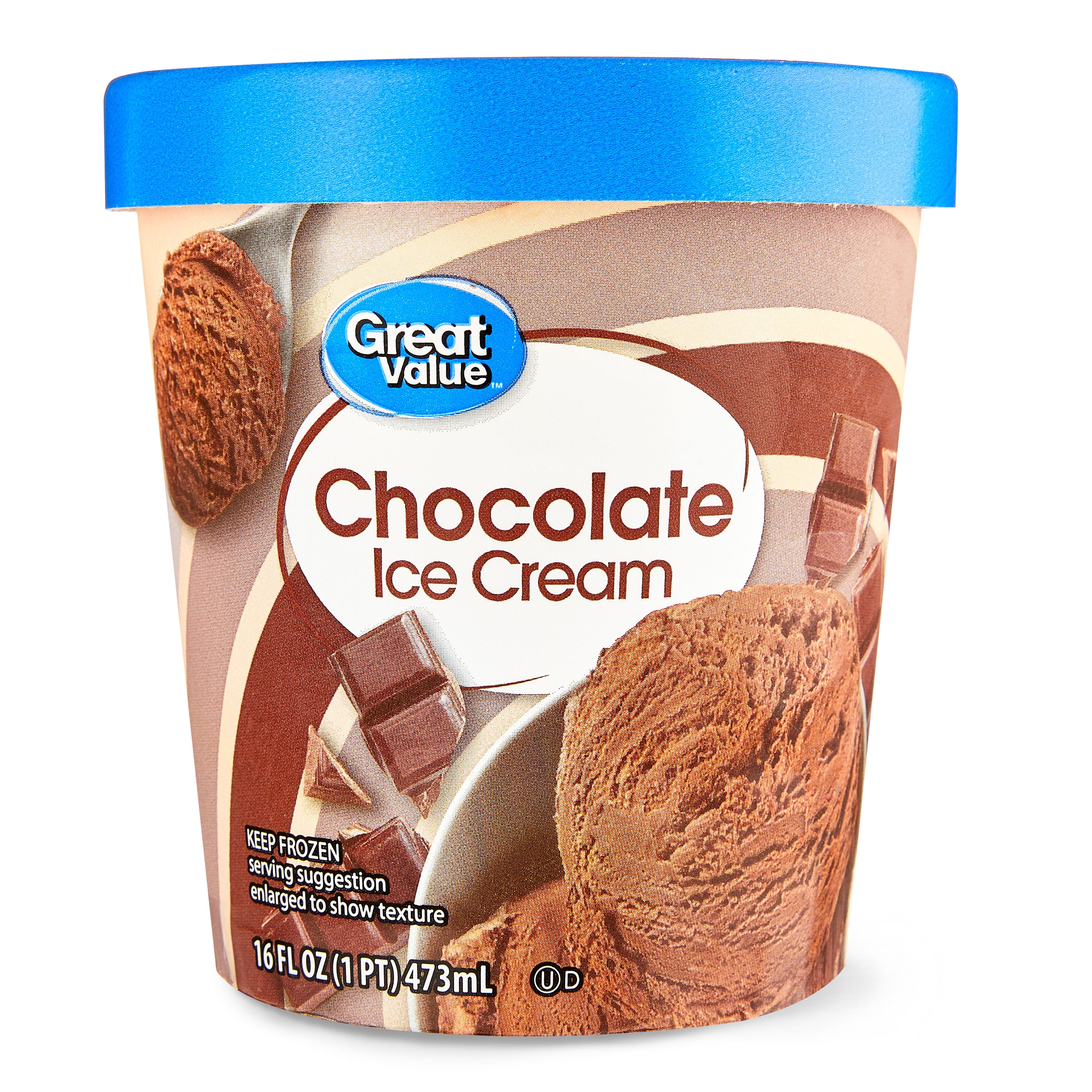 Great Value Chocolate Ice Cream, Pint, 16 fl oz