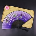 thumbnail image 5 of Vintage Bamboo Folding Fan - Handheld Floral Silk Fan with Tassel for Women, for Weddings, , Dancing & Summer Cooling, 5 of 5