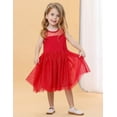 thumbnail image 4 of V.&GRIN Toddler Girl Dress Red Tutu Sundress for Flower Girls Wedding Princess Dress Up Clothes 6T, 4 of 8