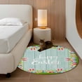 thumbnail image 3 of Happy Easter Round Rug 3ft Washable Circle Entryway Rugs Non Slip Cute Rabbit Ears Eggs Grass Wooden Grain Area Rug Indoor Floor Carpet for Bedroom Kitchen Living Room Home Office Dining Room Nursery, 3 of 7