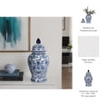 thumbnail image 5 of Ceramic Flower Vase for Living Room Decor - Ginger Jar Vase with Traditional Floral Design - Table Accent for Room, Bedroom, Office, or House Display and Home Decor - 18", Blue and White, 5 of 16