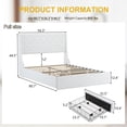 thumbnail image 2 of Zimtown Upholstered Full Platform Bed Frame w/ 4 Drawers, No Box Spring Needed, White, 2 of 7