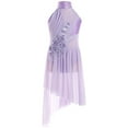 thumbnail image 2 of RUNQHUI Robe de Danse Ballet Sans Manches pour Filles, Ourlet Irrégulier, Jupe Tutu, Violet Clair 10, 2 of 7