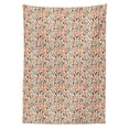thumbnail image 2 of Floral Tablecloth, Garden Plantation Leaves and Blossoms Pattern, Rectangle Satin Table Cover Accent for Dining Room and Kitchen, 52" X 70", Salmon Teal, by Ambesonne, 2 of 2