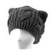 thumbnail image 4 of EeaseMX Gorro de lana de esquí con orejas de gato para mujer y niña, tejido a crochet, cálido, color negro, para otoño e invierno., 4 of 4