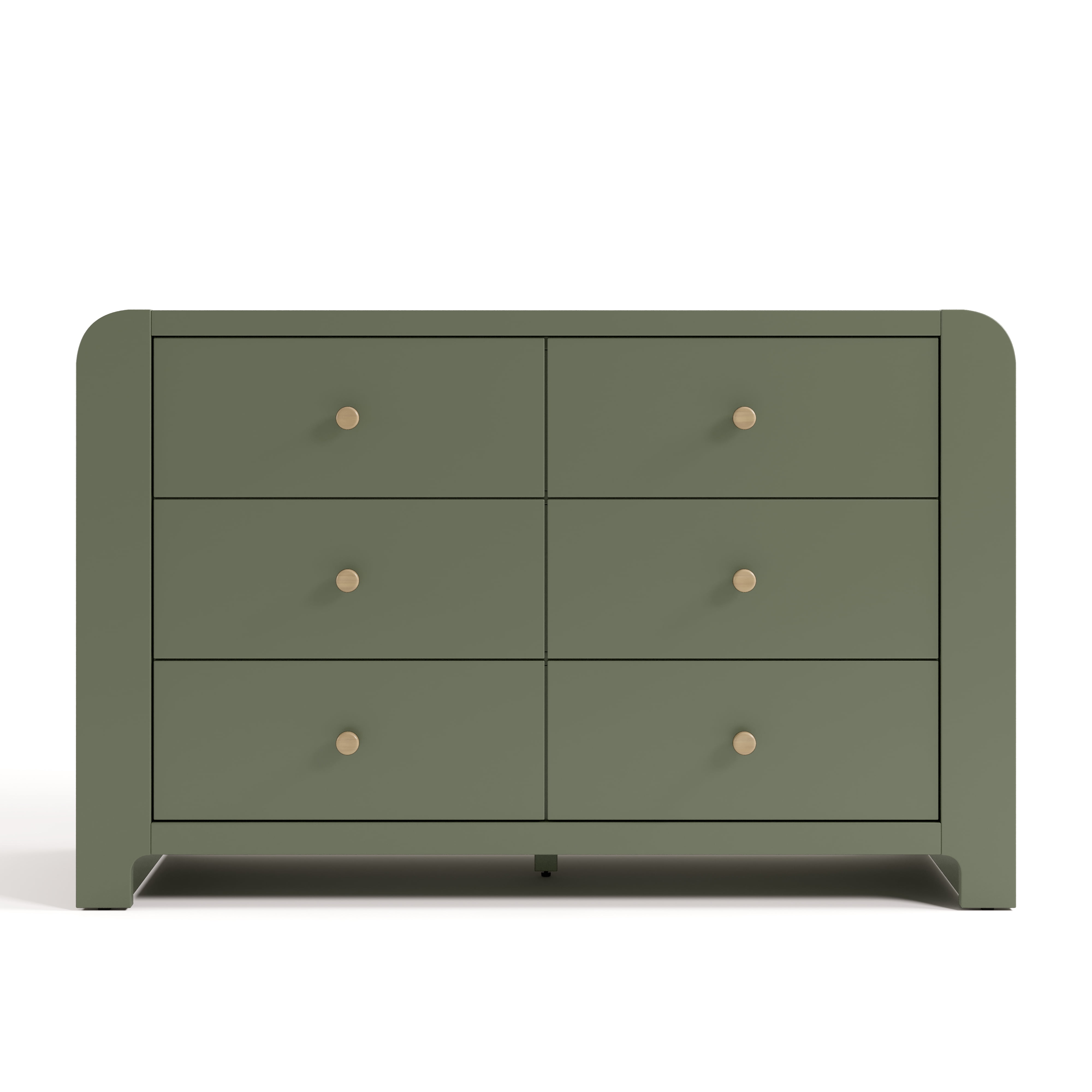Graco Read-with-Me 6 Drawer Chest with Bookshelves, Olive with Driftwood