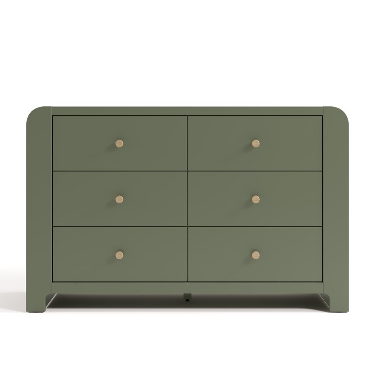 Graco Read-with-Me 6 Drawer Dresser with Bookshelves Olive/Driftwood