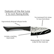 Kai Luna Paring Knife 3.5 w/Sheath and soft-grip handle
