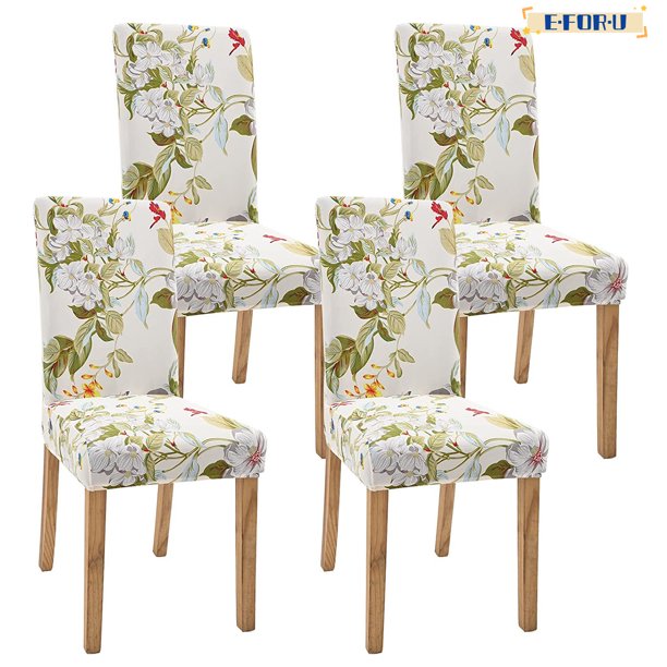 Dining Chair Covers Set of 4 Printed Floral Chair Covers for Dining