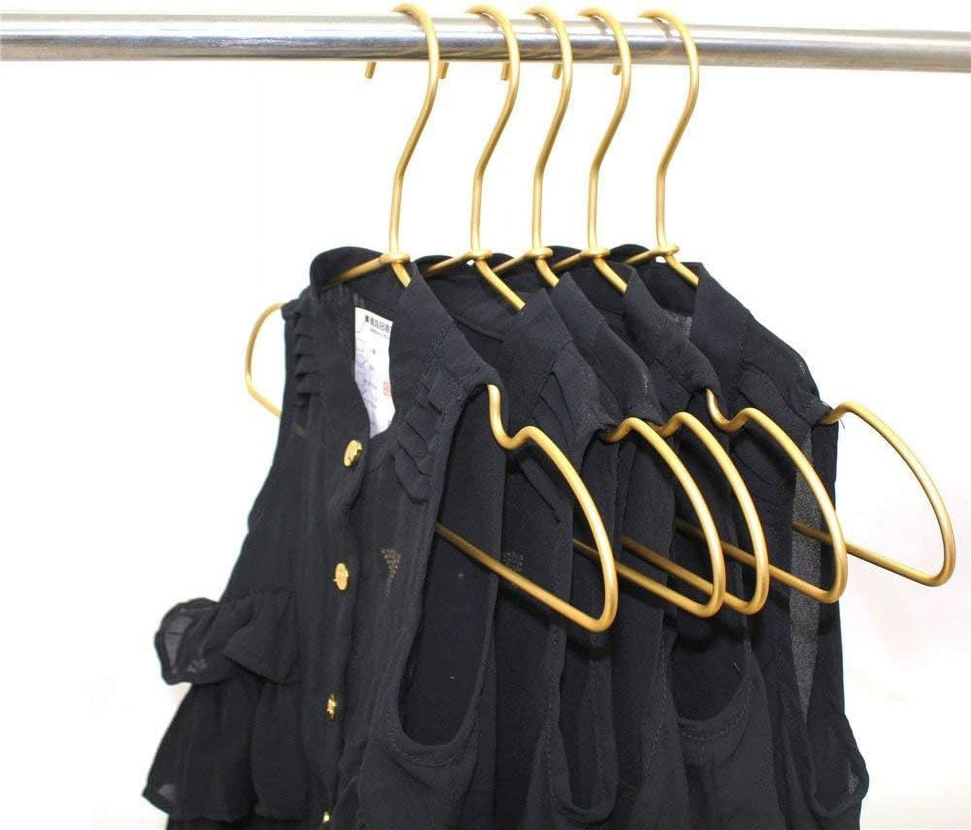 12.6" Matte Gold Metal Kids Baby Hangers, 30Pack, Non Slip, Suit for Coated Wire Children Clothes Hangers Closet Storage, Retail Display Space Saving for Toddler Coats Infant Hangers