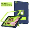 thumbnail image 5 of Dteck Case for Apple iPad 9th Generation 10.2-inch (2021),Shockproof Rubber Armor 3-Layer Protection Case Hybrid Hard Kicstand Cover for iPad 10.2" 2021/2020/2019,Navy+Olivine, 5 of 6