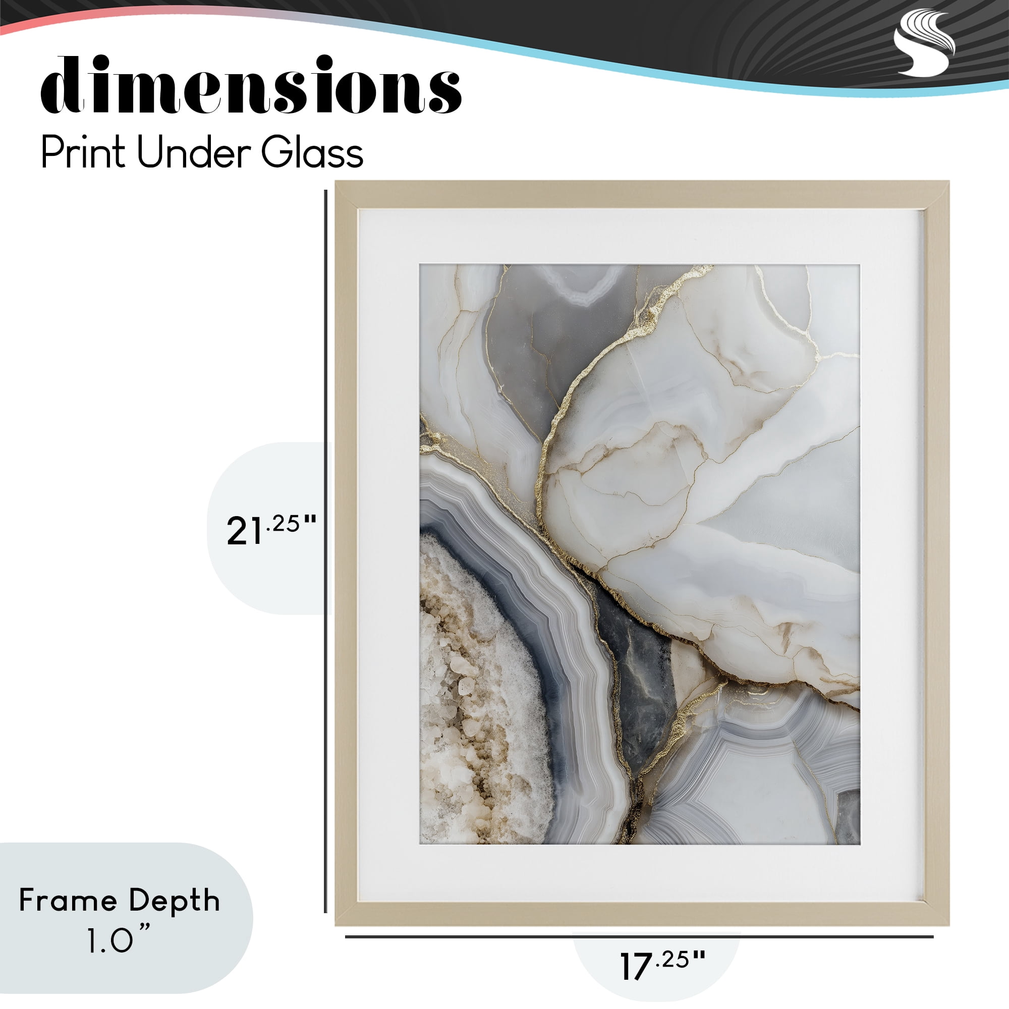 Stupell Industries Mineral Elegance Granite Birch Framed Print Under Glass, design by Svetlana Aleynikova