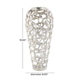 thumbnail image 4 of DecMode Silver Aluminum Metal Coral Cutout Decorative Vase, 8" x 8" x 19", 4 of 14