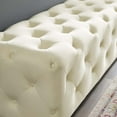 thumbnail image 6 of Anthem 72" Tufted Button Entryway Performance Velvet Bench,Ivory, 6 of 8