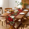 thumbnail image 2 of SPXUBZ Christmas Ornament Poinsettia Table Runner 13 x 72 Inch Holiday Floral Dining Table Runner Winter Farmhouse Kitchen Home Decor, 2 of 5