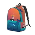 thumbnail image 2 of Yiaed Lighthouse and Whale Print Backpack, Premium Laptop Backpack, Travel Backpack for Women, Lightweight Backpacks, Comfortable Back Pack-Medium, 2 of 5