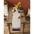 thumbnail image 4 of Hokiten Table Runners 90 Inches Long Dress Scarves, Purple Beige Ombre Farmhouse Coffee/Dining/Kitchen Table Runner for Living Room, Minimalist Ocean Waves Linen 13x90 Inch, 4 of 7