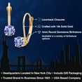 thumbnail image 2 of Gem Stone King 0.60 Ct Round Blue Tanzanite 14K Yellow Gold Earrings, 2 of 6