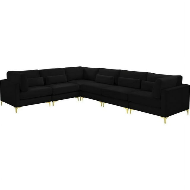 Meridian Furniture Julia Noir Velours Modulaire Sectionnel