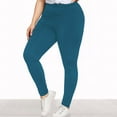 thumbnail image 2 of Plus Size Compression Leggings for Women Workout Sport Tummy Control Soft Full Length Oversize Lightweight Womens Pants Navy, 2 of 6