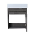 thumbnail image 4 of Kepooman Wall Mounted Bathroom Vanity Set with Top, Floating Bathroom Vanity, 18x10 in, Plaid Grey Oak, 4 of 6