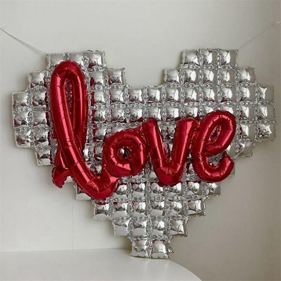 Heart Shaped Background Wall Foil Balloon Love Letter Balloons for Wedding Happy Valentines Day D