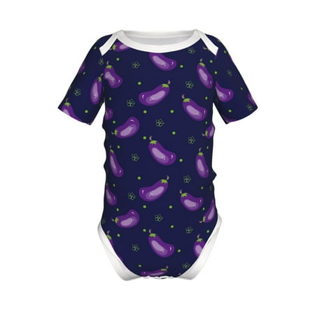 

Gaeub Eggplant Print Infant Climbing Onesie Toddler Outfit Newborn Baby Bodysuit Baby Boy Girl Clothes -9M