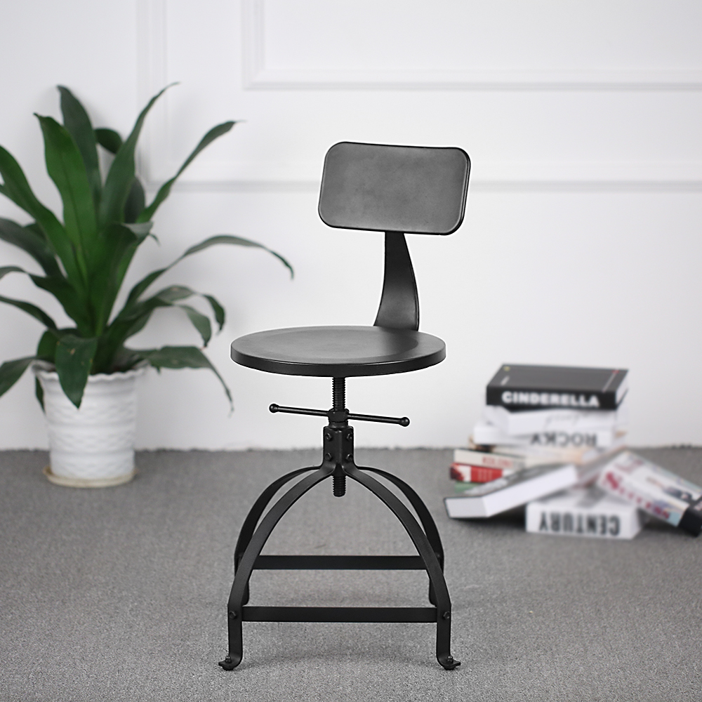 iKayaa Industrial Style Adjustable Swivel Bar Stools Kitchen Dining