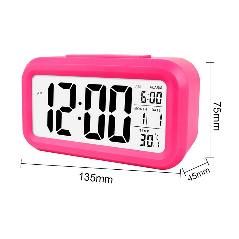 Gueuusu LED Display Alarm Clock Battery Powered Electronic Desktop Clock