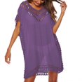 thumbnail image 5 of Cathalem Chemise de Plage pour Femmes, Robe Débardeur, Violet A, 5 of 5