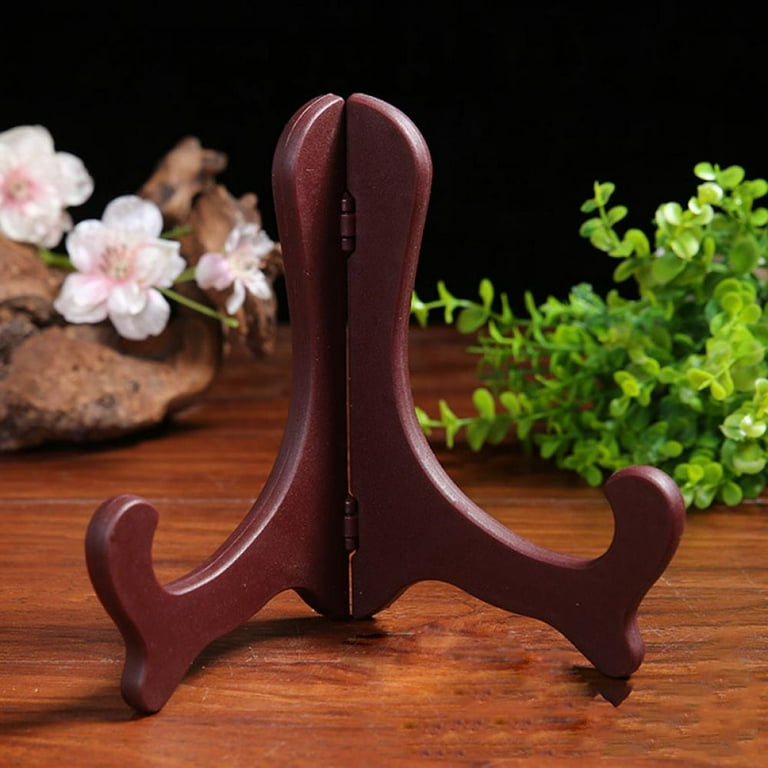 5 Easel Plate Holder, Wooden Folding Display Stand for Picture